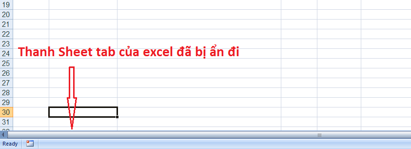 Hiển thị Sheet tab trong Excel 2007 bị ẩn