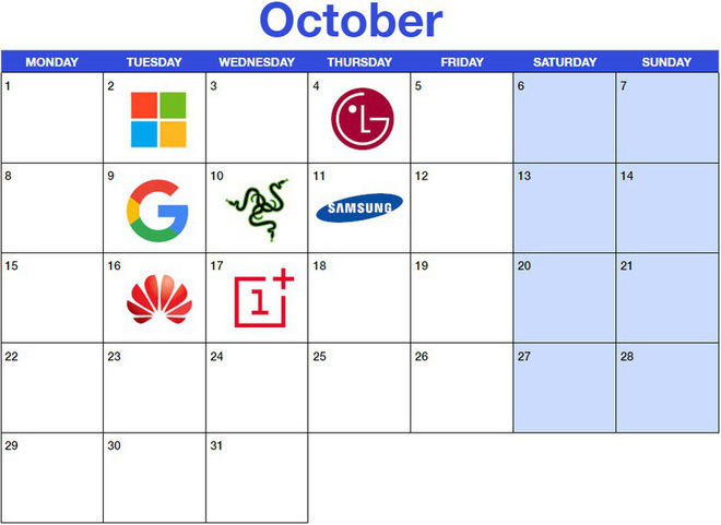 Top những sự kiện công nghệ tháng 10